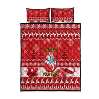 Personalised Lithuania Christmas Quilt Bed Set Linksmu Kaledu - Wonder Print Shop