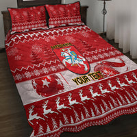 Personalised Lithuania Christmas Quilt Bed Set Linksmu Kaledu - Wonder Print Shop