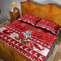 Personalised Lithuania Christmas Quilt Bed Set Linksmu Kaledu - Wonder Print Shop