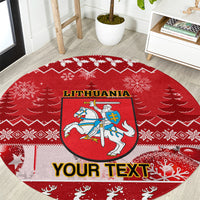 personalised-lithuania-christmas-round-carpet-linksmu-kaledu