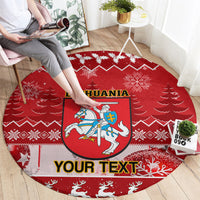 personalised-lithuania-christmas-round-carpet-linksmu-kaledu