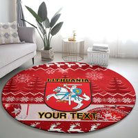 personalised-lithuania-christmas-round-carpet-linksmu-kaledu