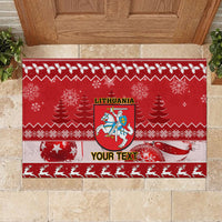 Personalised Lithuania Christmas Rubber Doormat Linksmu Kaledu - Wonder Print Shop