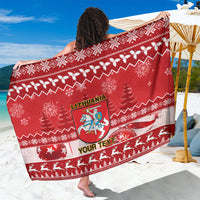 Personalised Lithuania Christmas Sarong Linksmu Kaledu - Wonder Print Shop