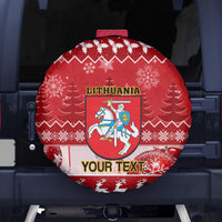 Personalised Lithuania Christmas Spare Tire Cover Linksmu Kaledu - Wonder Print Shop