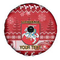 Personalised Lithuania Christmas Spare Tire Cover Linksmu Kaledu - Wonder Print Shop