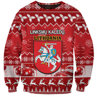 Personalised Lithuania Christmas Sweatshirt Linksmu Kaledu - Wonder Print Shop