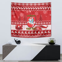 Personalised Lithuania Christmas Tapestry Linksmu Kaledu - Wonder Print Shop