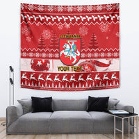 Personalised Lithuania Christmas Tapestry Linksmu Kaledu - Wonder Print Shop
