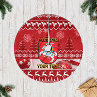 Personalised Lithuania Christmas Tree Skirt Linksmu Kaledu - Wonder Print Shop