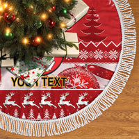 Personalised Lithuania Christmas Tree Skirt Linksmu Kaledu - Wonder Print Shop