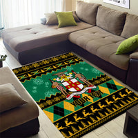 Personalised Jamaica Christmas Area Rug Jamaican Coat Of Arms Xmas Vibes - Wonder Print Shop