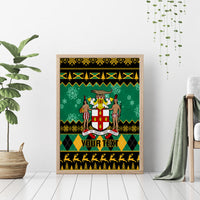 Personalised Jamaica Christmas Canvas Wall Art Jamaican Coat Of Arms Xmas Vibes - Wonder Print Shop