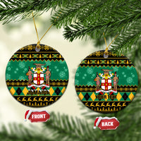 Personalised Jamaica Christmas Ceramic Ornament Jamaican Coat Of Arms Xmas Vibes - Wonder Print Shop