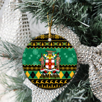 Personalised Jamaica Christmas Ceramic Ornament Jamaican Coat Of Arms Xmas Vibes - Wonder Print Shop
