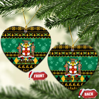 Personalised Jamaica Christmas Ceramic Ornament Jamaican Coat Of Arms Xmas Vibes - Wonder Print Shop