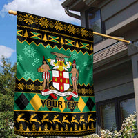 Personalised Jamaica Christmas Garden Flag Jamaican Coat Of Arms Xmas Vibes - Wonder Print Shop