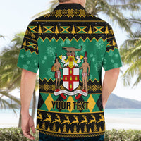 Personalised Jamaica Christmas Hawaiian Shirt Jamaican Coat Of Arms Xmas Vibes - Wonder Print Shop
