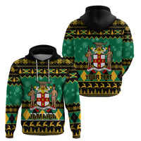 Personalised Jamaica Christmas Hoodie Jamaican Coat Of Arms Xmas Vibes - Wonder Print Shop