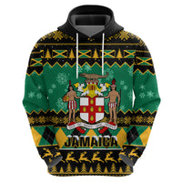 Personalised Jamaica Christmas Hoodie Jamaican Coat Of Arms Xmas Vibes - Wonder Print Shop