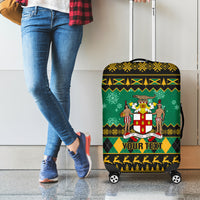 Personalised Jamaica Christmas Luggage Cover Jamaican Coat Of Arms Xmas Vibes - Wonder Print Shop