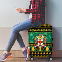 Personalised Jamaica Christmas Luggage Cover Jamaican Coat Of Arms Xmas Vibes - Wonder Print Shop