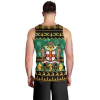 Personalised Jamaica Christmas Men Tank Top Jamaican Coat Of Arms Xmas Vibes - Wonder Print Shop
