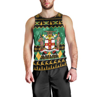Personalised Jamaica Christmas Men Tank Top Jamaican Coat Of Arms Xmas Vibes - Wonder Print Shop