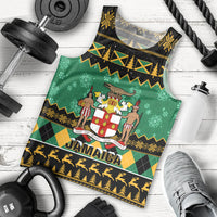 Personalised Jamaica Christmas Men Tank Top Jamaican Coat Of Arms Xmas Vibes - Wonder Print Shop