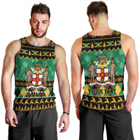 Personalised Jamaica Christmas Men Tank Top Jamaican Coat Of Arms Xmas Vibes - Wonder Print Shop