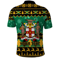 Personalised Jamaica Christmas Polo Shirt Jamaican Coat Of Arms Xmas Vibes - Wonder Print Shop