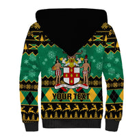 Personalised Jamaica Christmas Sherpa Hoodie Jamaican Coat Of Arms Xmas Vibes - Wonder Print Shop