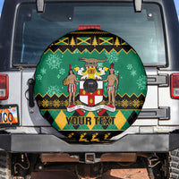 Personalised Jamaica Christmas Spare Tire Cover Jamaican Coat Of Arms Xmas Vibes - Wonder Print Shop