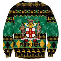 Personalised Jamaica Christmas Sweatshirt Jamaican Coat Of Arms Xmas Vibes - Wonder Print Shop