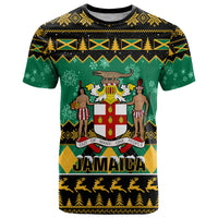 Personalised Jamaica Christmas T Shirt Jamaican Coat Of Arms Xmas Vibes - Wonder Print Shop