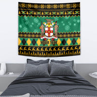 Personalised Jamaica Christmas Tapestry Jamaican Coat Of Arms Xmas Vibes - Wonder Print Shop