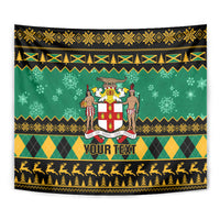 Personalised Jamaica Christmas Tapestry Jamaican Coat Of Arms Xmas Vibes - Wonder Print Shop