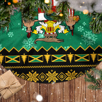 Personalised Jamaica Christmas Tree Skirt Jamaican Coat Of Arms Xmas Vibes - Wonder Print Shop