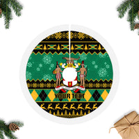 Personalised Jamaica Christmas Tree Skirt Jamaican Coat Of Arms Xmas Vibes - Wonder Print Shop