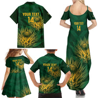 Custom South Africa Cricket Family Matching Summer Maxi Dress and Hawaiian Shirt Go Champions Proteas - Wonder Print Shop