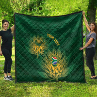Custom South Africa Cricket Quilt Go Champions Proteas - Wonder Print Shop