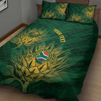Custom South Africa Cricket Quilt Bed Set Go Champions Proteas - Wonder Print Shop