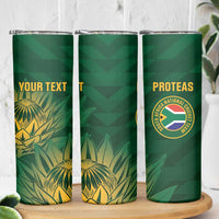 Custom South Africa Cricket Skinny Tumbler Go Champions Proteas - Wonder Print Shop