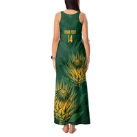 Custom South Africa Cricket Tank Maxi Dress Go Champions Proteas - Wonder Print Shop