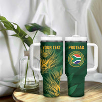 Custom South Africa Cricket Tumbler With Handle Go Champions Proteas - Wonder Print Shop