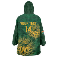 Custom South Africa Cricket Wearable Blanket Hoodie Go Champions Proteas - Wonder Print Shop