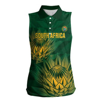 Custom South Africa Cricket Women Sleeveless Polo Shirt Go Champions Proteas - Wonder Print Shop