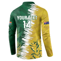 Custom Australia And South Africa Cricket Button Sweatshirt Aussies Proteas Together - Wonder Print Shop