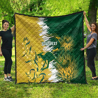 Custom Australia And South Africa Cricket Quilt Aussies Proteas Together - Wonder Print Shop