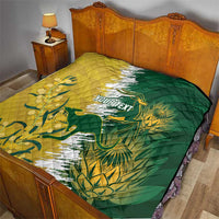 Custom Australia And South Africa Cricket Quilt Aussies Proteas Together - Wonder Print Shop